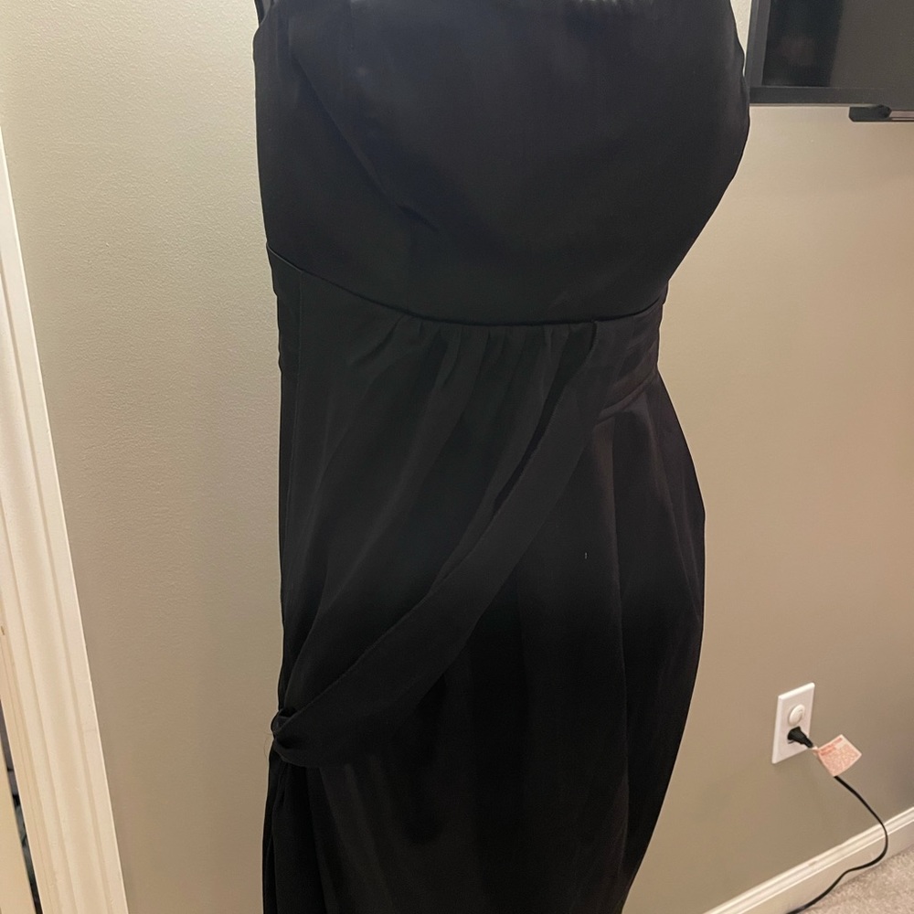 Strapless Black Gown with Sash